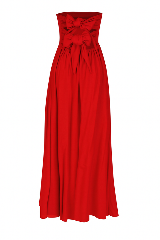 Dress Plum Knit And Linen Rojo