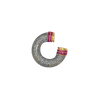 Earcuff Orbit Glitter Silver Rainbow