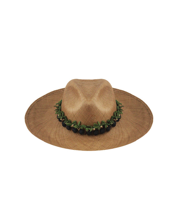 Sombrero Brown Palms Hat Cafe Talla M
