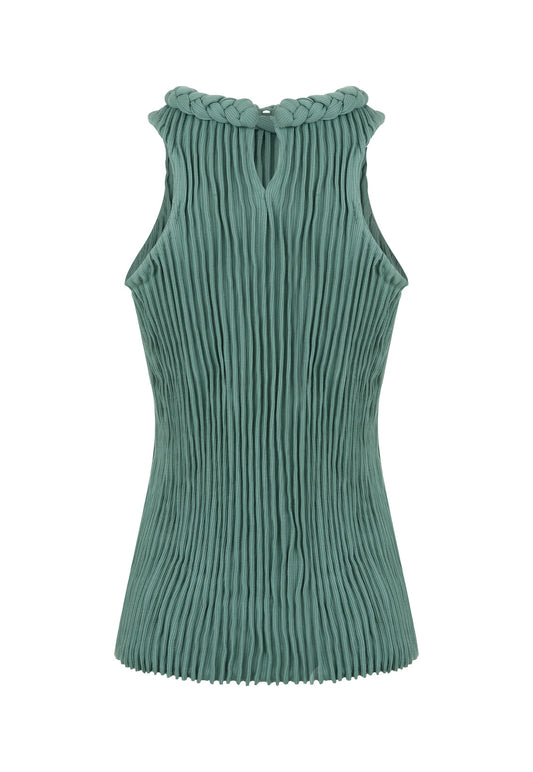 Top Surcos Trenza Verde Salvia