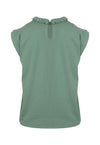 T-Shirt Braid Cuello Trenza Verde Salvia