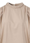 T-Shirt Braid Cuello Trenza Manga Larga Camel