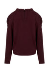 T-Shirt Braid Cuello Trenza Manga Larga Vino
