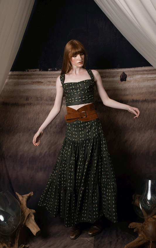 Maxi Skirt Tala Larga Verde