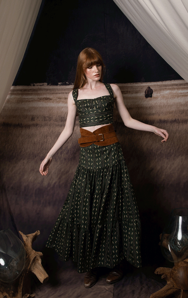 Maxi Skirt Tala Larga Verde