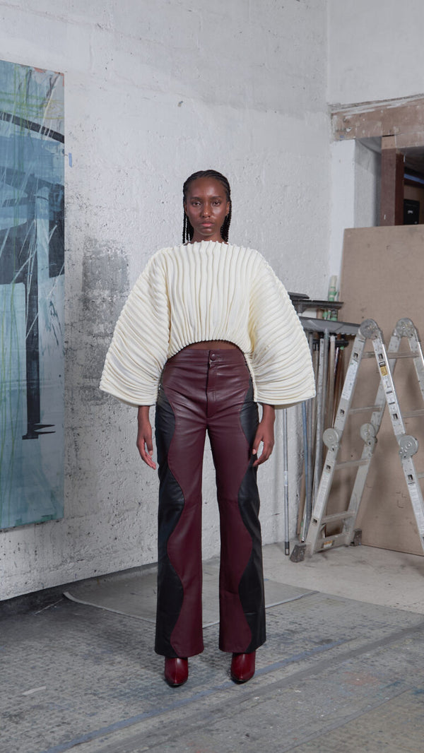 Saco Caracol Acordeón Crudo