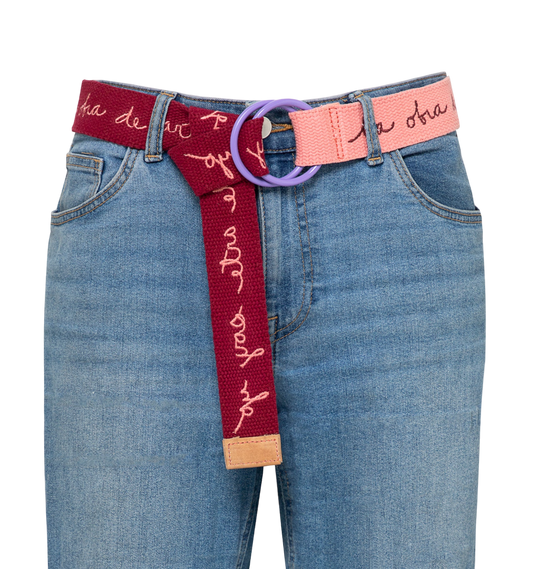 Cinturon Color Blocking Burgundy