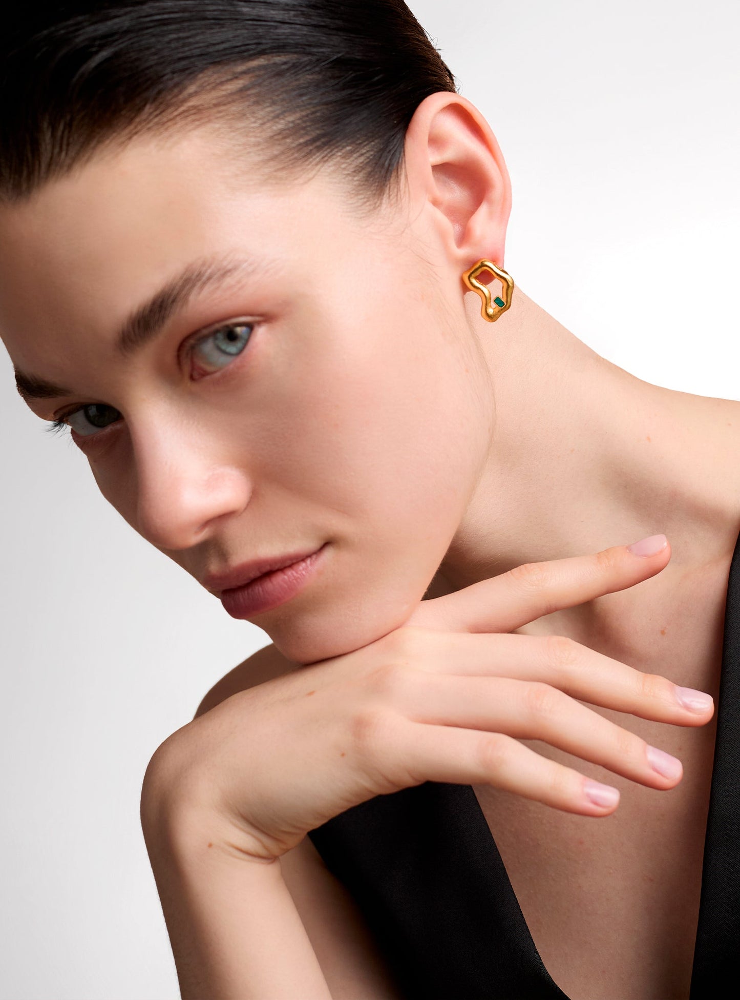 Aretes Tena Emerald Stud