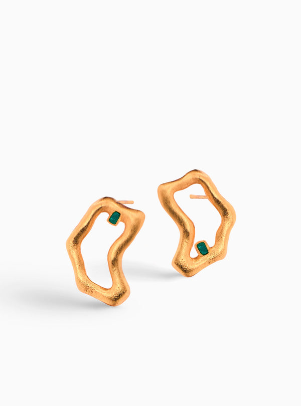 Aretes Tena Emerald Stud