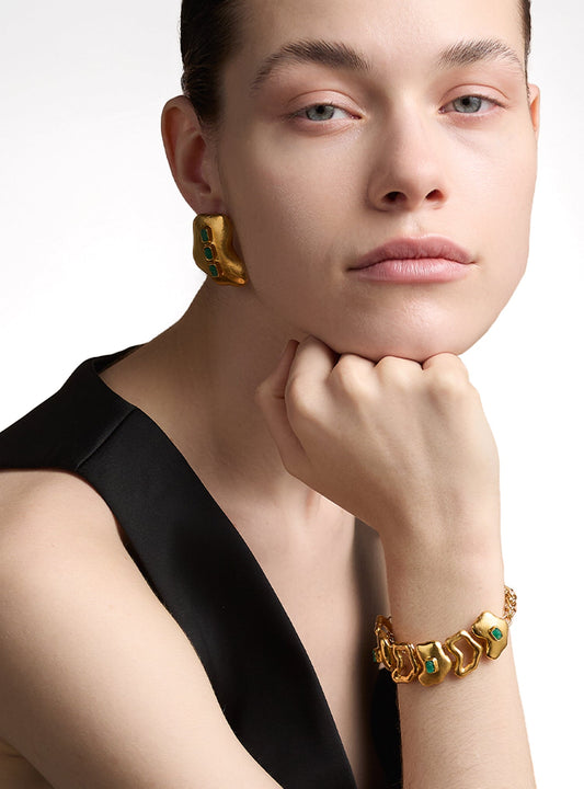 Aretes Muzo Emerald Maxi Earrings