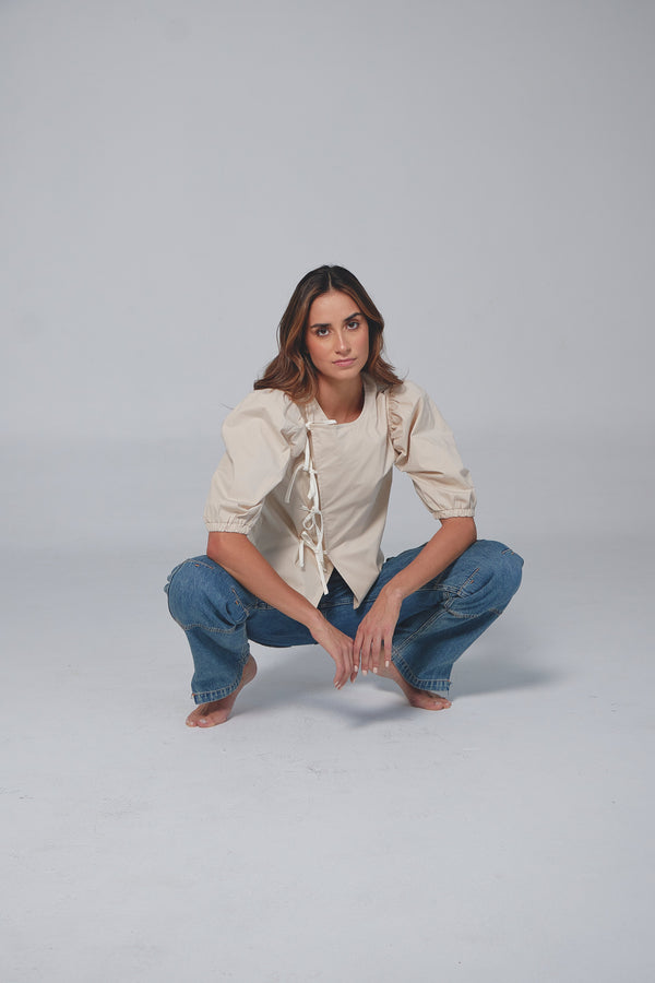 Blouse The Knot Beige