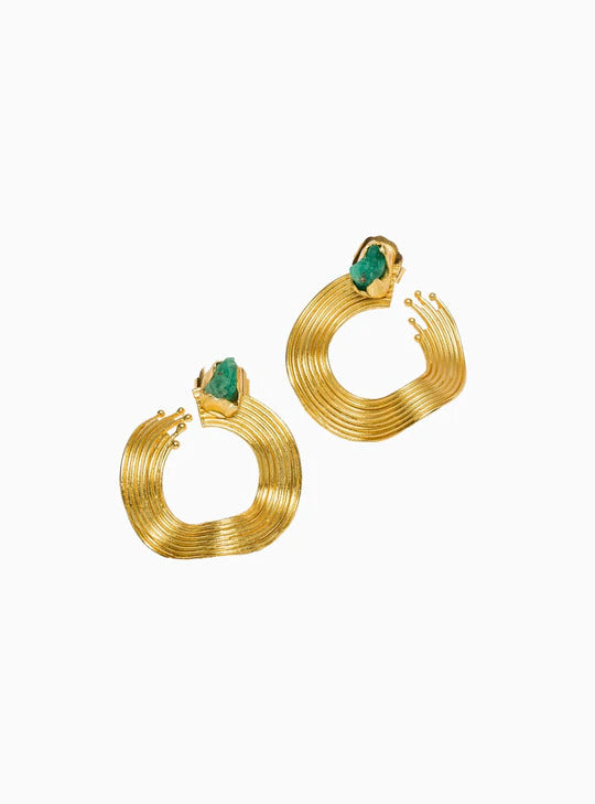 Aretes Oponed Emerald Waves