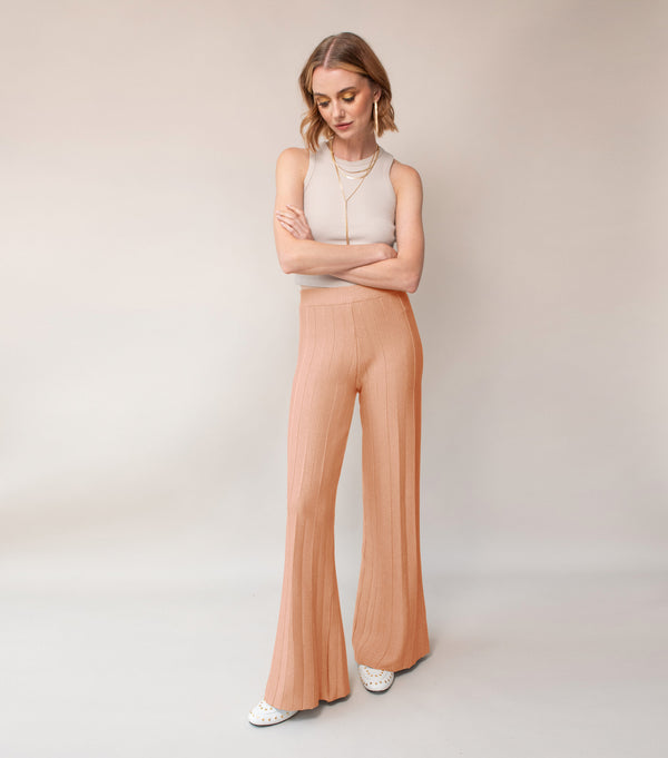 Pantalon Plisse Peach