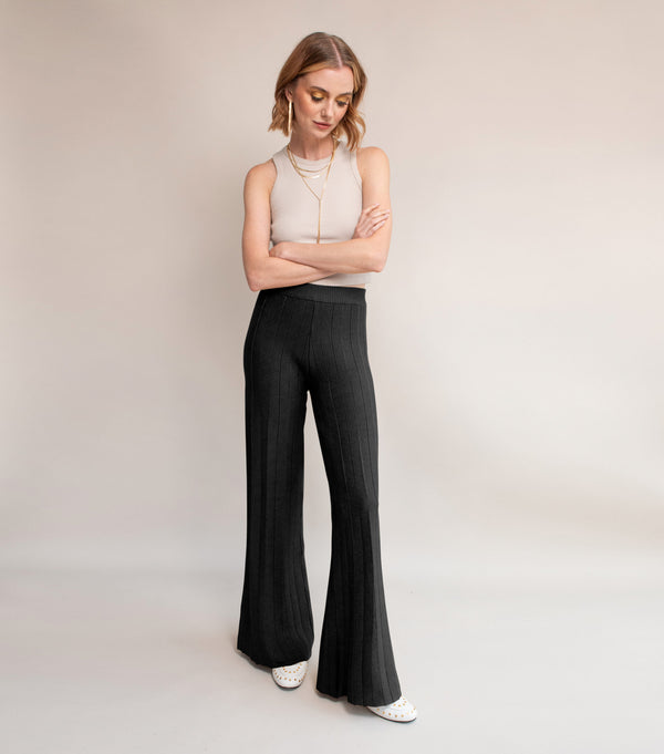 Pantalon Plisse Negro