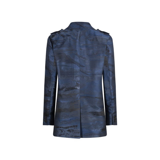 Blazer Oversized Jacquard Azul