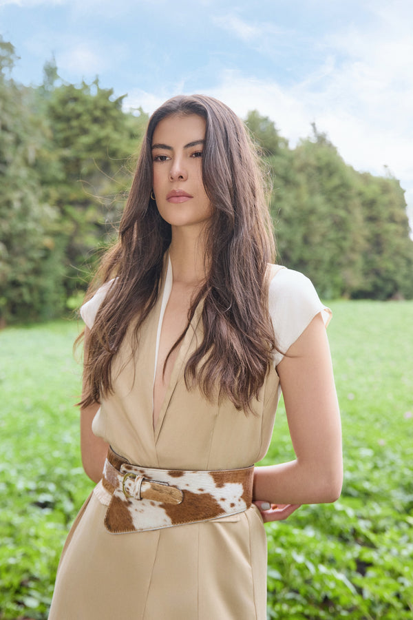 Cinturon Savanna Cowprint Brown