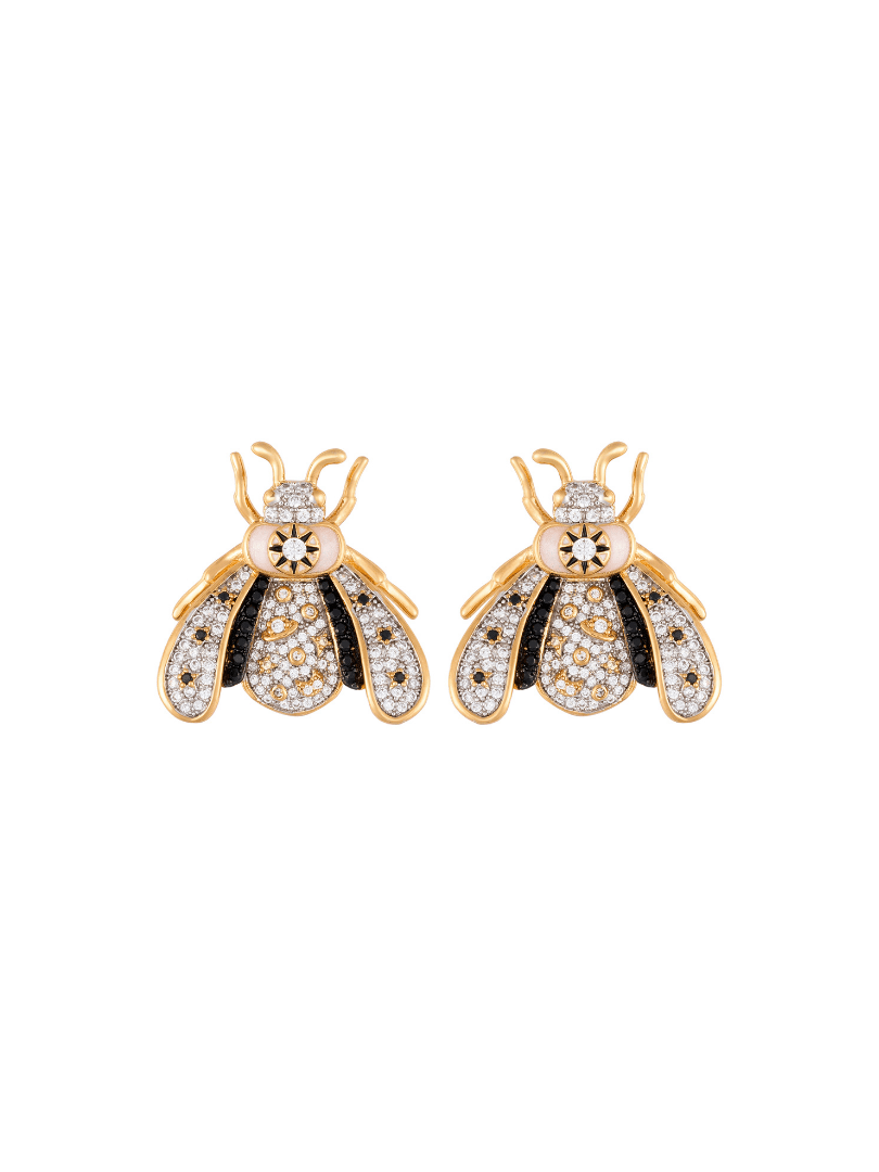 Topos Vespa Happy Crystal Pearl + Onyx Studd