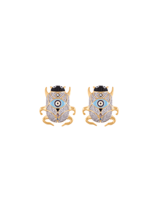 Aretes Gran Escarabajo Deliro Anka Cristal