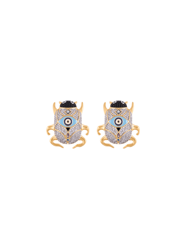 Aretes Gran Escarabajo Deliro Anka Cristal