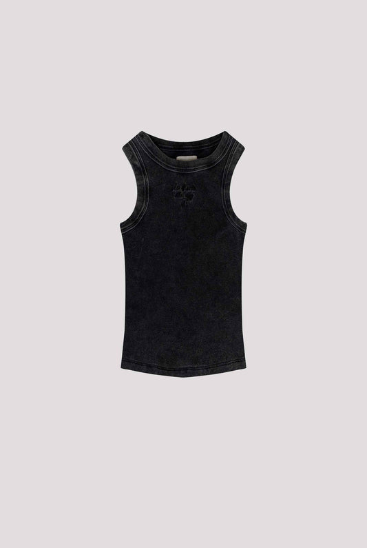Tank Top Acid Wash Black