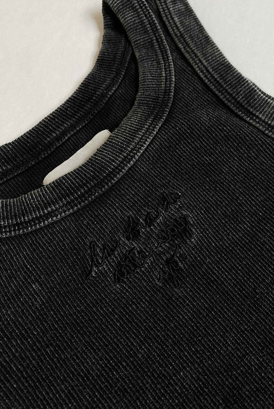 Tank Top Acid Wash Black
