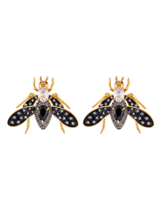 Aretes Vespa Ra Negro Cristal