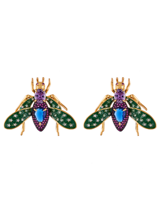 Aretes Vespa Ra Verde Amatista
