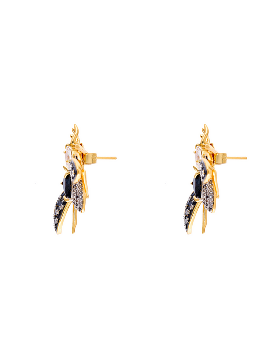 Aretes Vespa Ra Negro Cristal