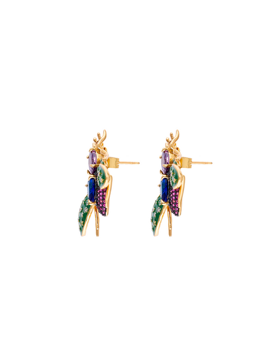 Aretes Vespa Ra Verde Amatista