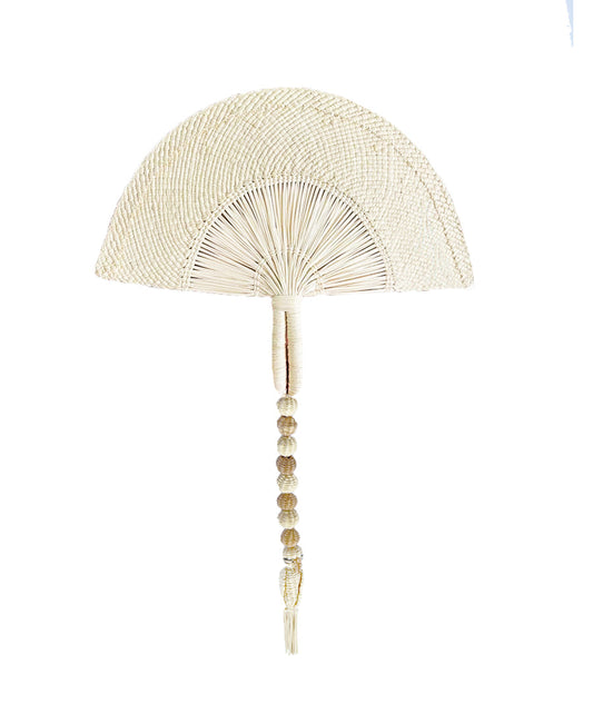 Abanico Natural White Little Bird Fan Blanco
