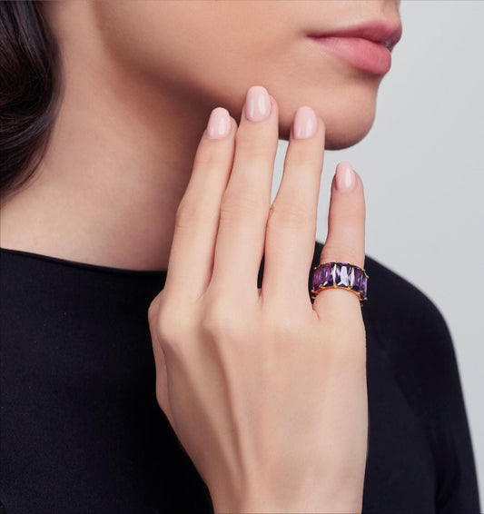 Anillo Gran Baguette Amatista