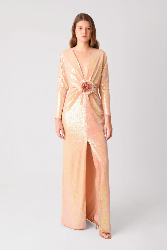 Vestido Alicia Lentejuelas Nude