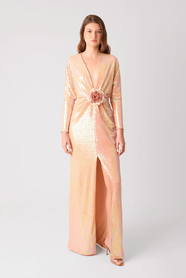 Vestido Alicia Lentejuelas Nude