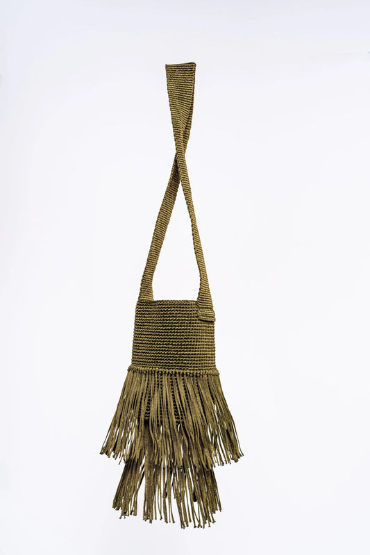 Mochila Fiestika Cinta con Flecos Petunia 12x20 Oliva