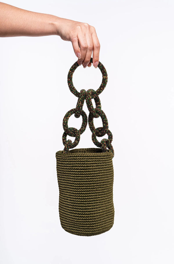 Mochila Fiestika Cinta y Argollas Oliva