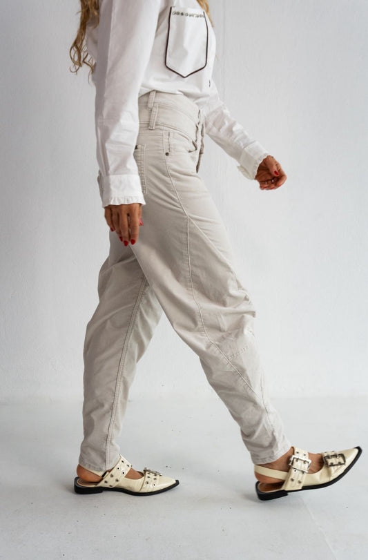 Jean Balloon Velvet Ivory