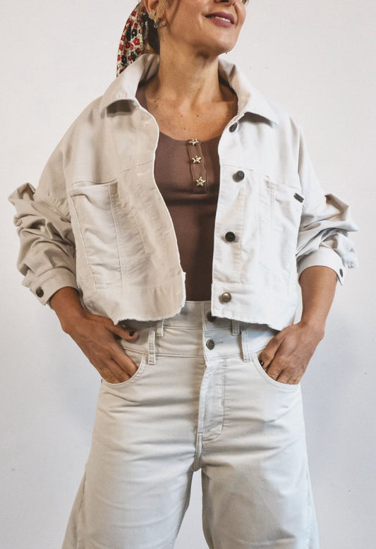 Chaqueta Balloon Velvet Ivory