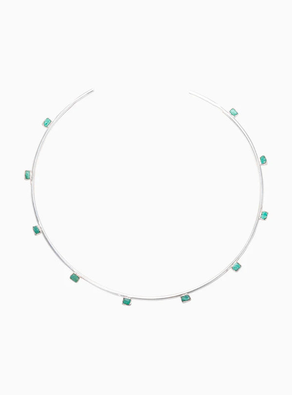 Choker Emerald Silver