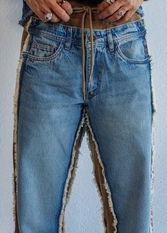 Pantalon Denim Jogger Camel