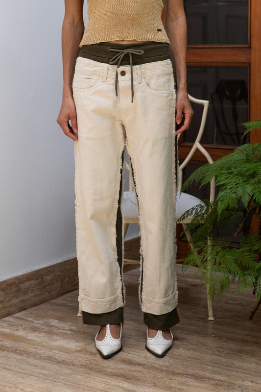 Pantalon Denim Jogger Military