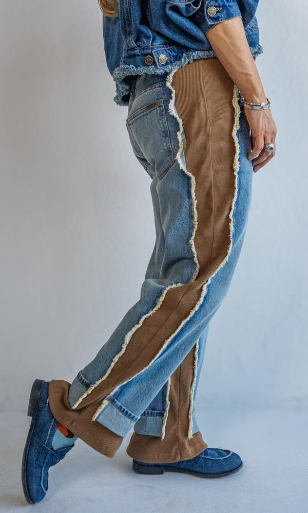 Pantalon Denim Jogger Camel