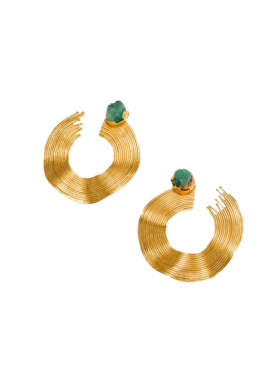 Aretes Opened Emerald Maxi Waves