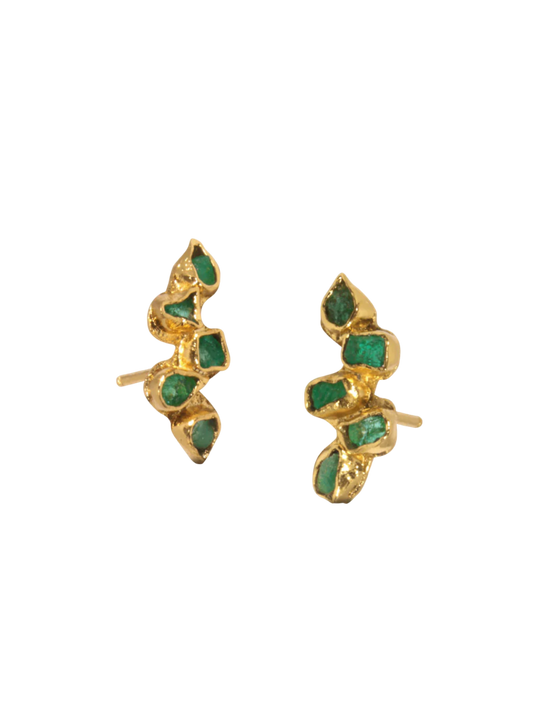Aretes Drops Leaf Studs