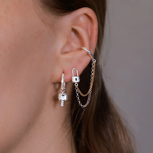 Arete Lock Mini Chain Golden & Silver Derecho