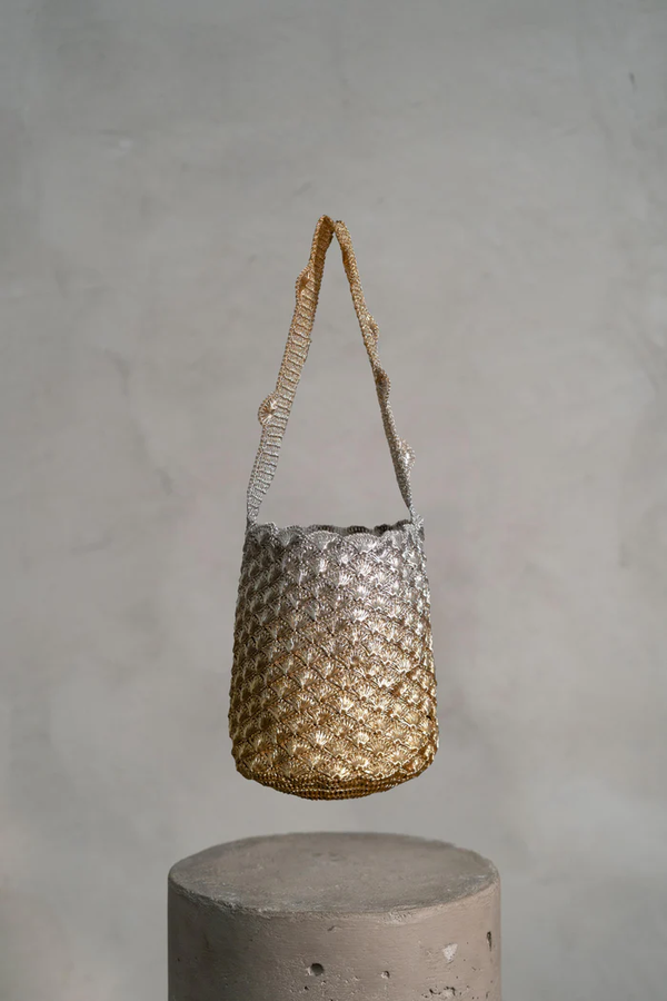 Mochila Kaia Conchas Seashell Plata Oro