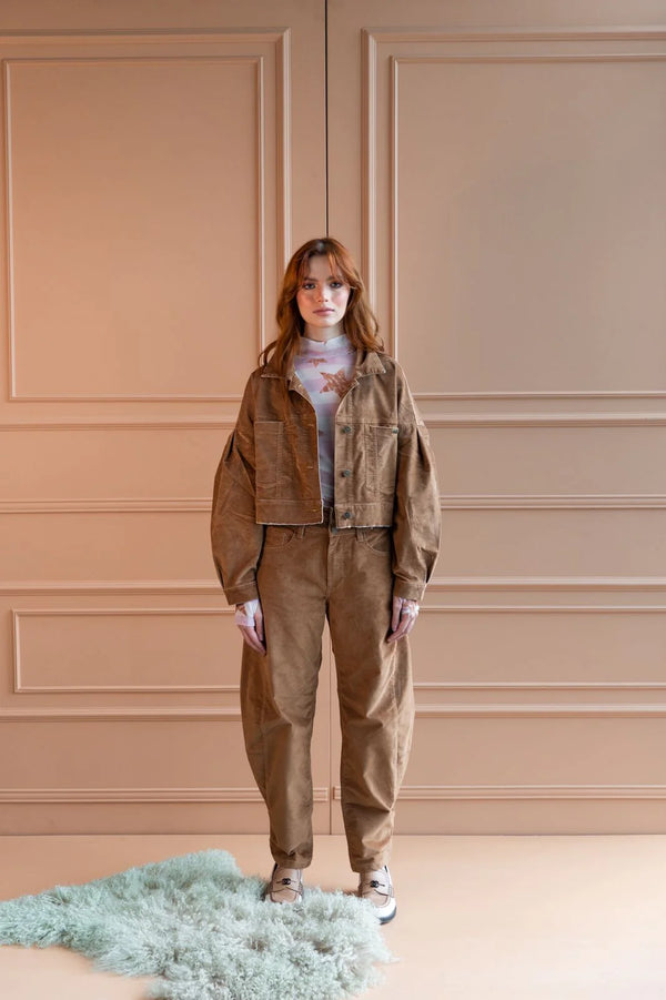 Jean Balloon Velvet Caramel