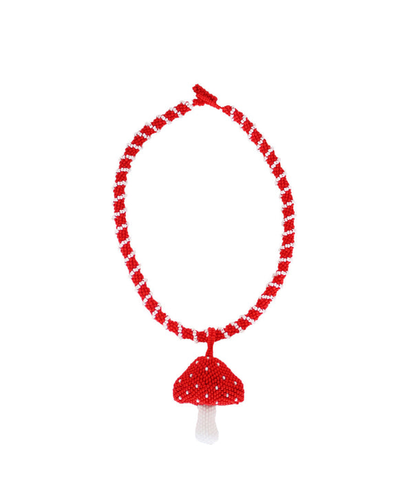 Necklace Mushroom Short Rojo Talla Unica