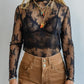 Top Mesh Flower Black