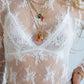 Top Mesh Flower White